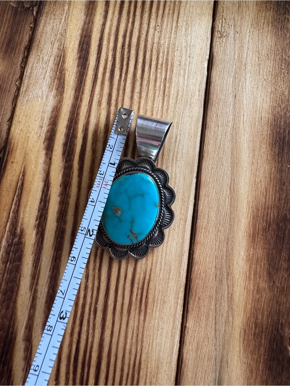 Andy Cadman Sterling Silver Royston Turquoise Oval Pendant - Picture 5 of 5
